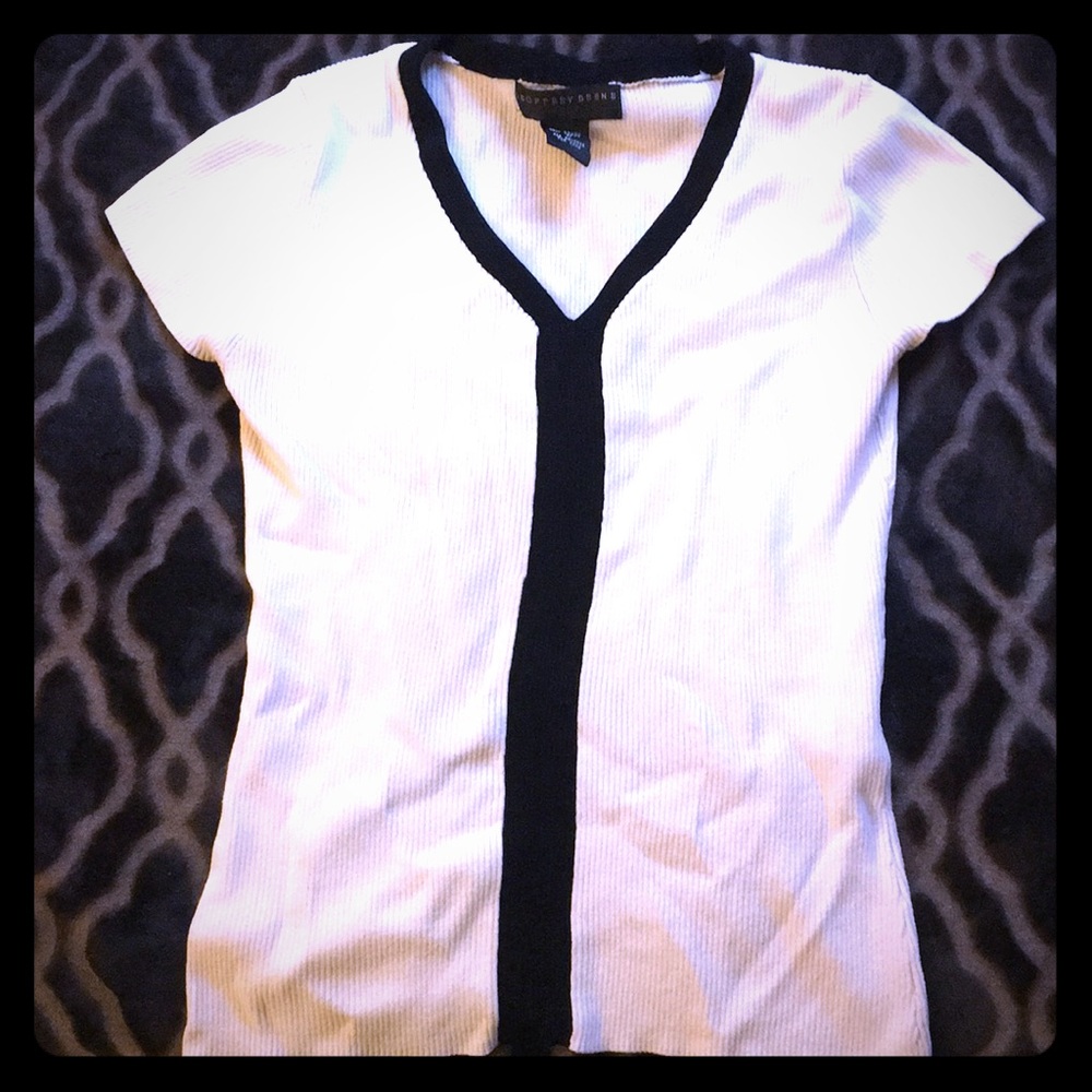 Black and white tee blouse